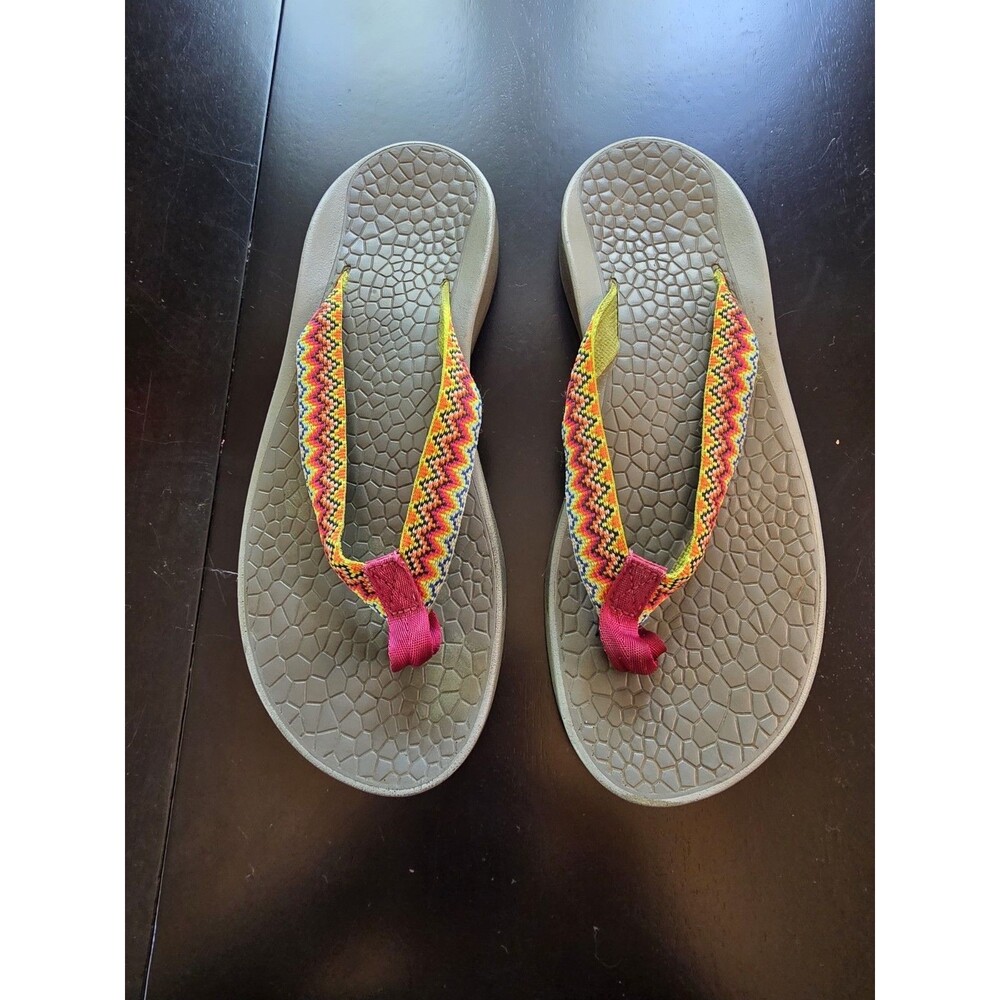 Chaco Classic Flip Flops Ecotread Sandals Thong Green Slip On Flat Wms 9US 40EU